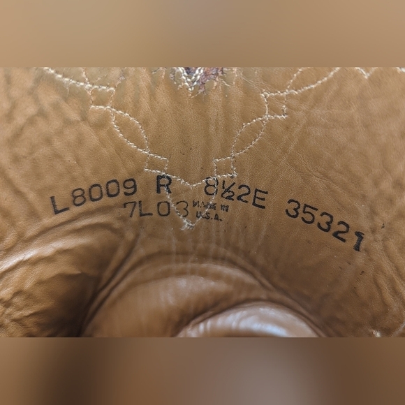 Lucchese Boots men's size 8.5EE Exotic Genuine Cognac Brown Smooth Ostrich class - Picture 12 of 12